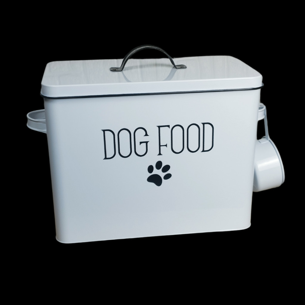 Lata porta ração Dog Food 33x18x26 cm metal - Dolce Home
