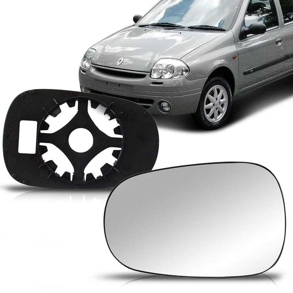 Lente Espelho Retrovisor Clio 99 00 01 02 03 04 05 06 07 08 09 10 11 12 Com Suporte em Oferta na Shopee