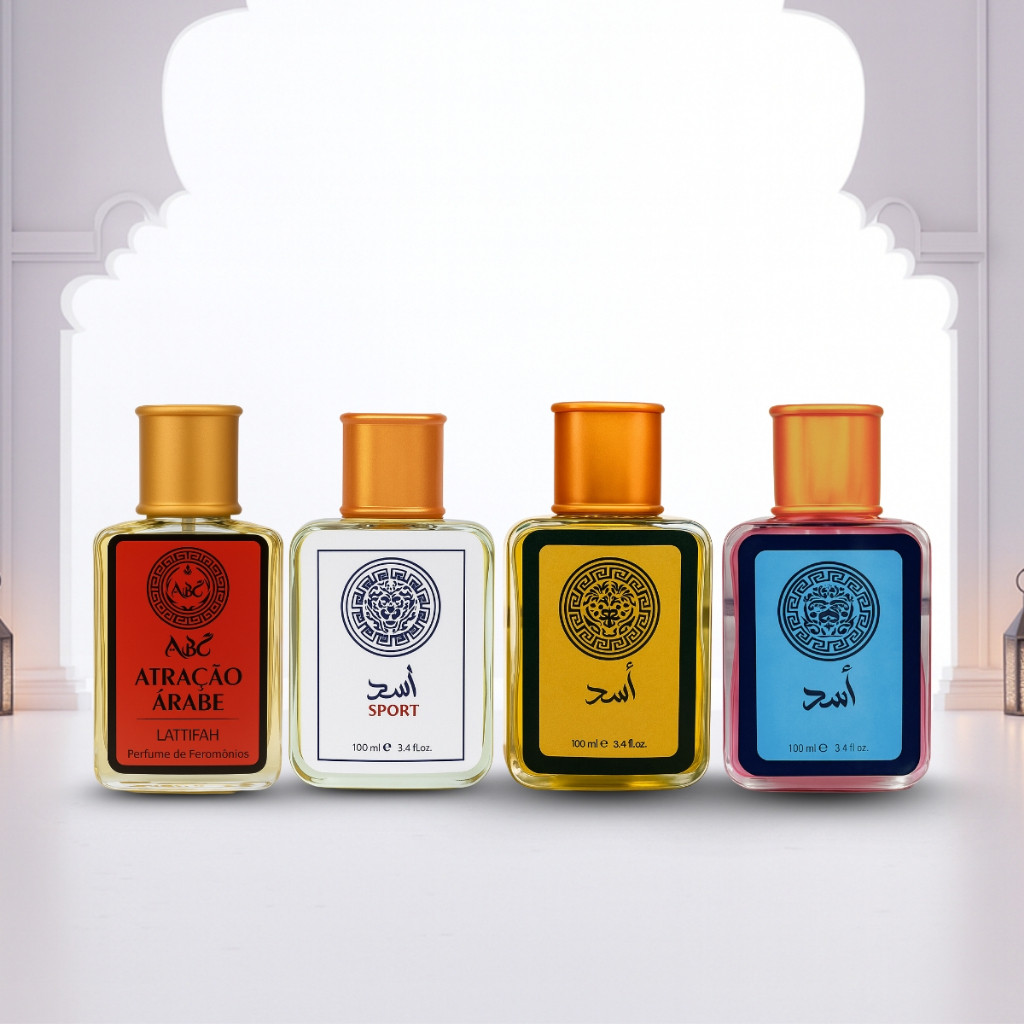 Kit 4 Perfumes Arabe Masculino e Feminino - 100ml cada