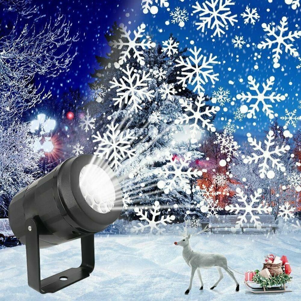 LED Movendo Floco De Neve Luz Laser Projetor Lâmpada Festa De Natal Decoração Iluminação Decorativa Do Feriado-Para Quin