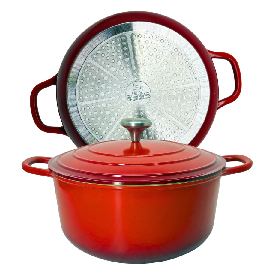 Caçarola Florença Indução Cerâmica 28cm Com Tampa Forno Tipo Le Creuset