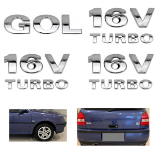 Emblemas Gol 16v Turbo + Laterais 16v Turbo - G3 Geração 3 em Oferta na Shopee