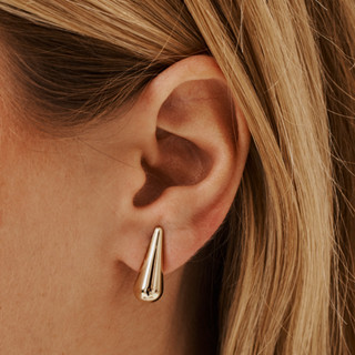 Brinco Gota Palito P com Banho em Ouro 18k em Oferta na Shopee