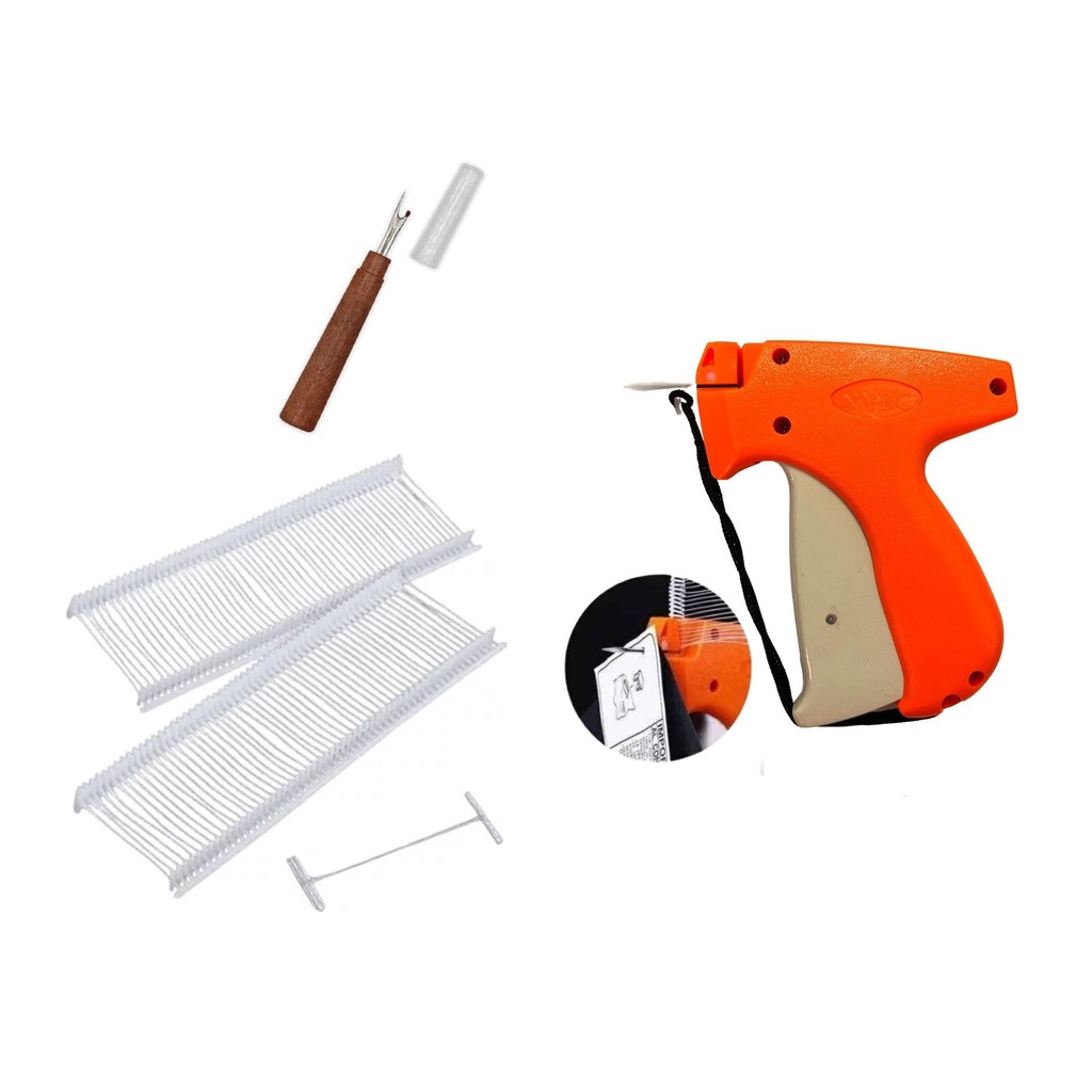 Pistola Aplicadora de Etiquetas + 5000 Pinos 40mm + Abridor de Costura Lanmax – Kit Completo