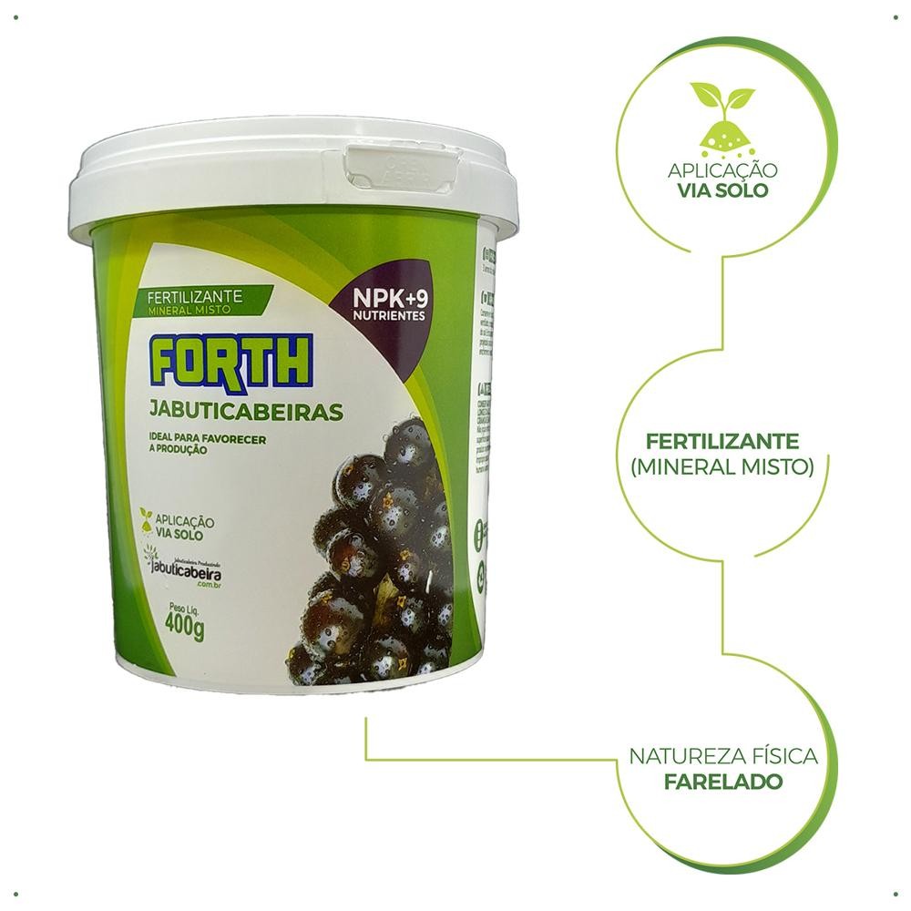 Detalhes do Adubo Jabuticabeiras Forth Jardim Balde 400g