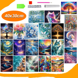 Diamante quadrados, kits de pintura de diamant, 5D DIY arte de diamante, pintura de diamante para iniciantes, 30 x 40 cm em Oferta na Shopee