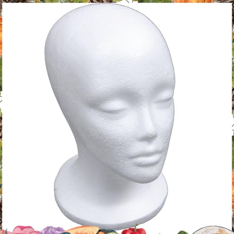 Cabeça De Manequim De Espuma Feminina Modelo Chapéu Peruca Expositor Rack Branco