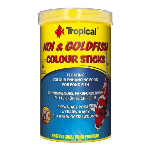 Ração P/ Peixe Koi & Goldfish Colour Sticks 80g Tropical