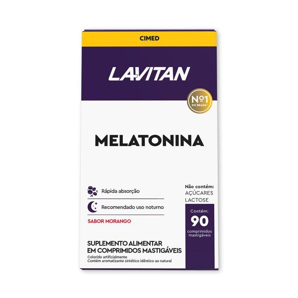 LAVITAN MELATONINA COM 90 COMPRIMIDOS MASTIGAVEIS SABOR MORANGO