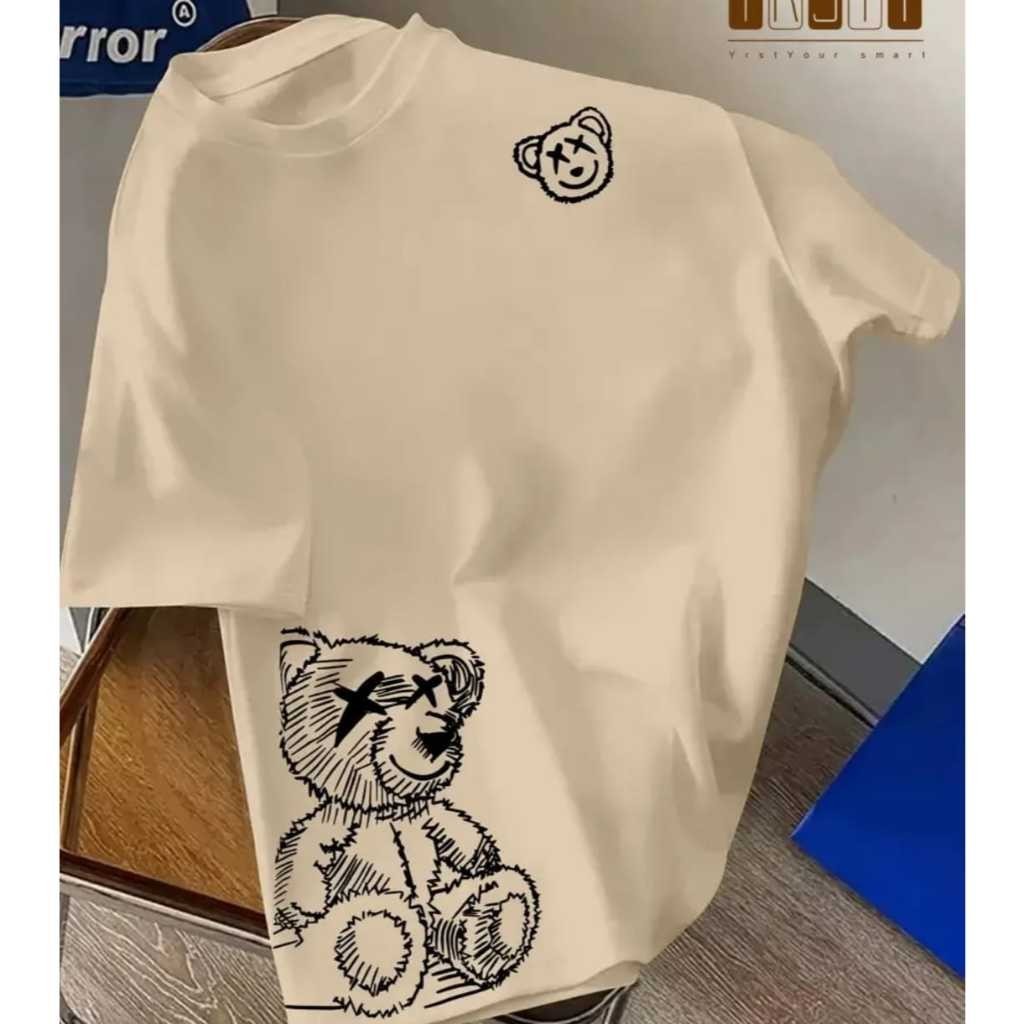 Camiseta Masculina 100% Algodão Premium Urso Style Camisa Malha Premium em Oferta na Shopee