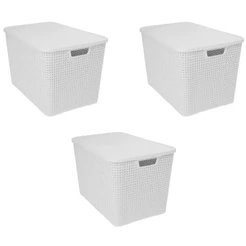 Caixa organizadora de 40L Organizadores Arqplast Kit Organizadores 3 unidades Branco