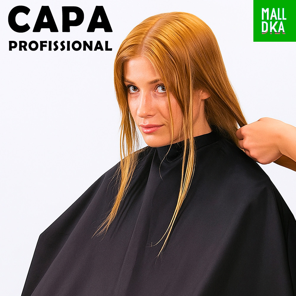 Capa Para Cortar Cabelo Unissex Barbearia Cabeleireiro Barbeiro Tecido Poliéster 100x140 Cm