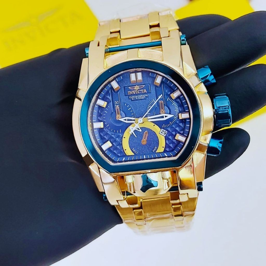 Relógio Masculino Invicta Bolt Zeus, relógio com cronógrafo, invicta pulseira prata, relógio quartz invicta, com caixa