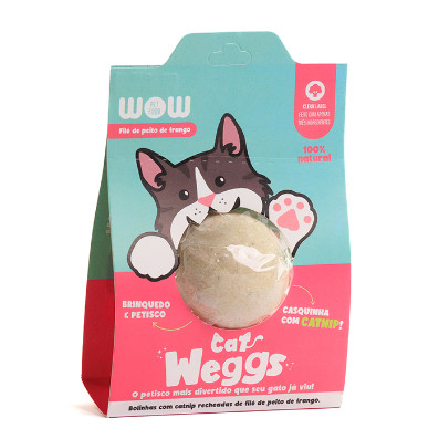 Petisco Wow Weggs para Gatos – Bolinha de Frango com Catnip, 1 Unidade