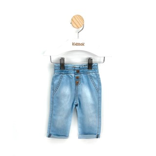 Calça Bebê Unissex Jeans Botões - Kidstok em Oferta na Shopee