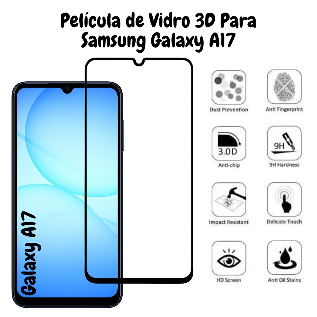 Película de Vidro 3D Para Samsung Galaxy A17