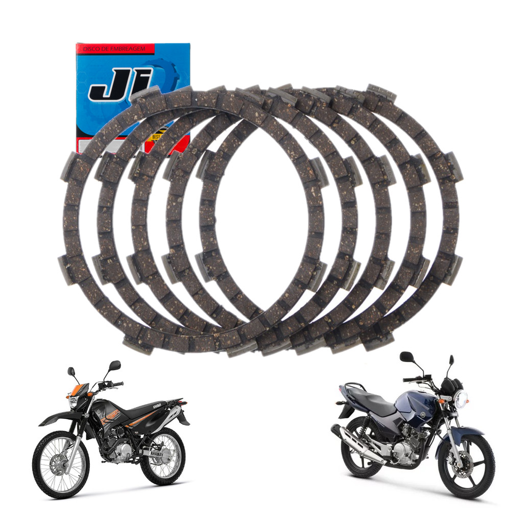 Discos Embreagem 5 Pcs Ji Ybr 125 2000/2016 Xtz 125 2003/2016