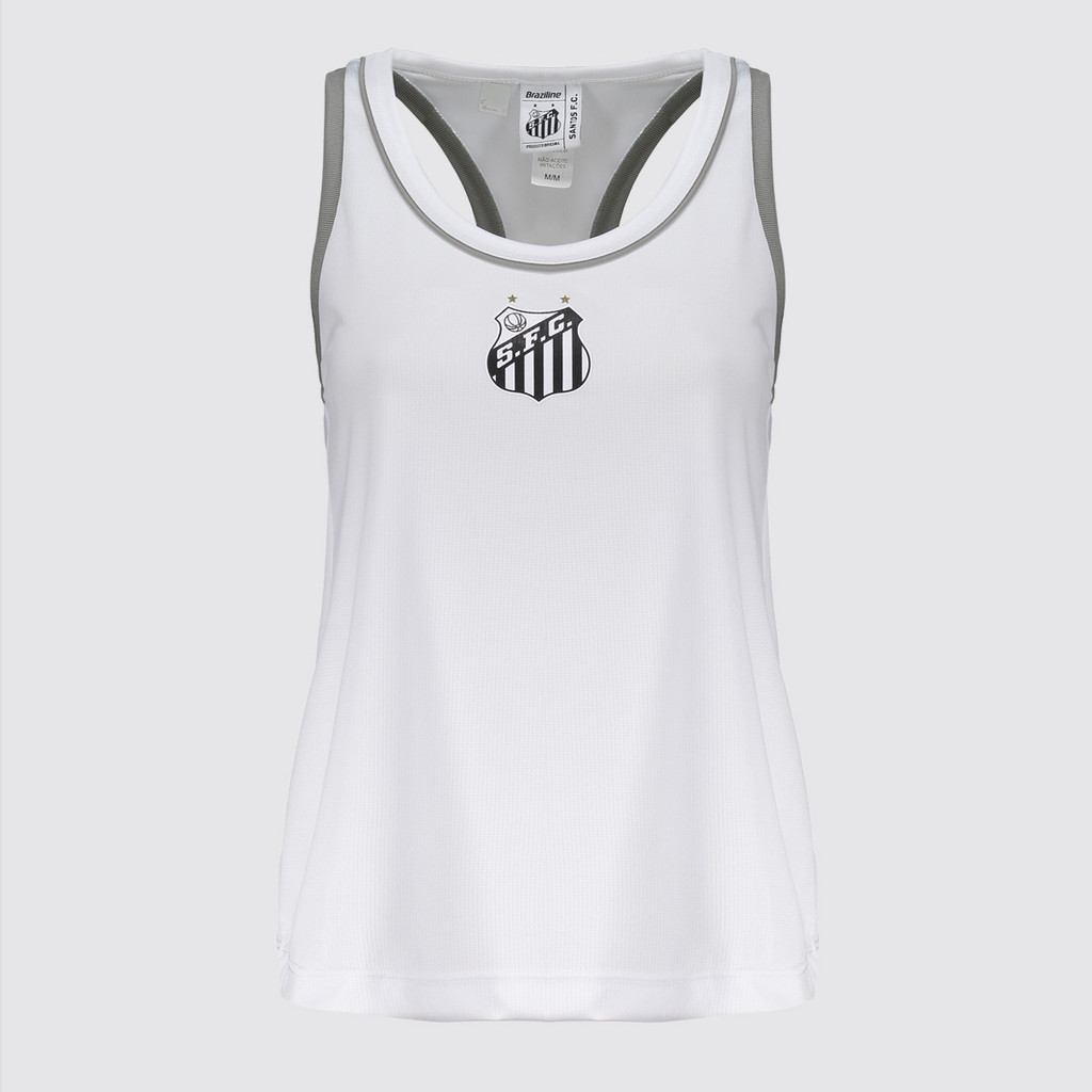 Regata Santos Batimento Feminina Branca em Oferta na Shopee