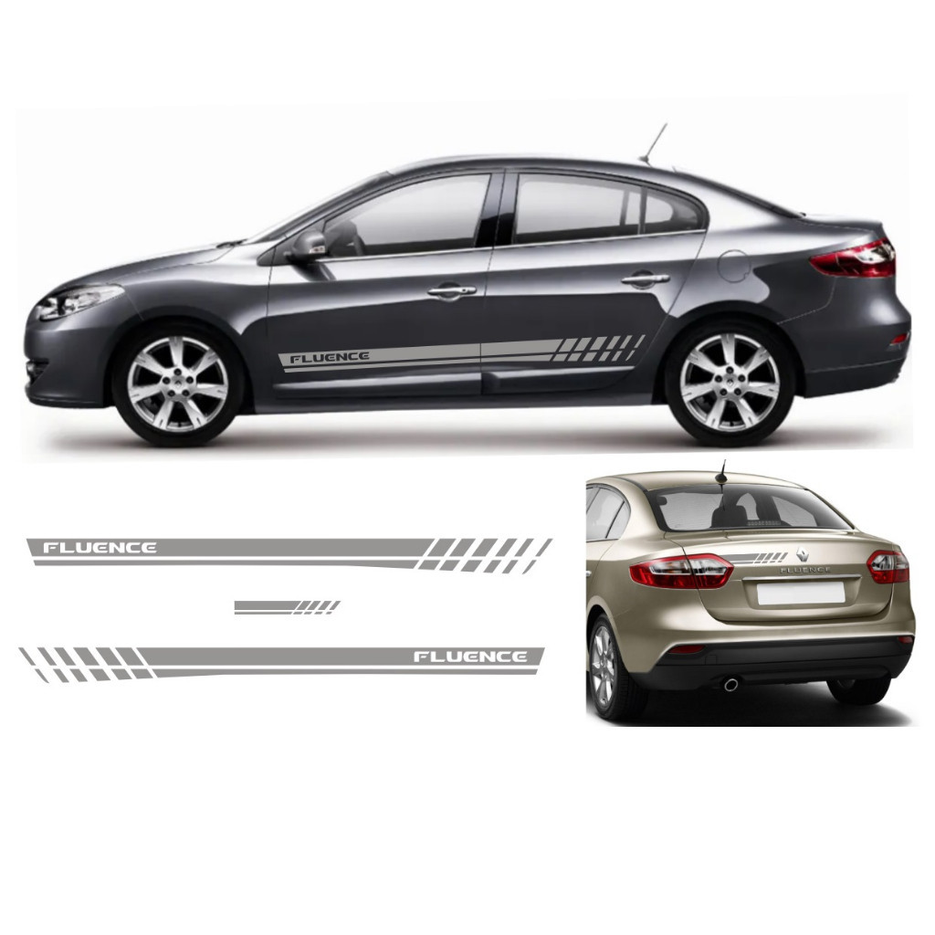 Adesivo Lateral Para Renault Fluence Faixa Rn1 E Traseira Tuning Esportivo