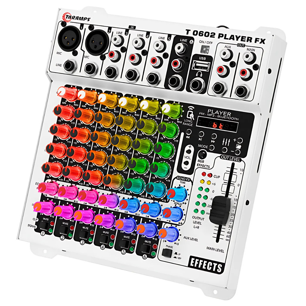 Mesa De Som Taramps 6 Canais Bluetooth Player Fx Multicolor em Oferta na Shopee
