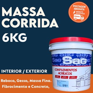 Massa Corrida PVA 6kg Acabamento Nivelador Fácil Aplicação - Branca parede em Oferta na Shopee