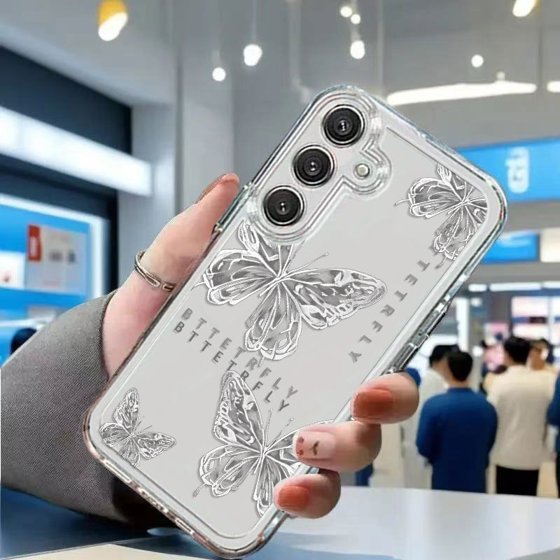 Capinha Capa Transparente Anti-impacto Borboleta Brilhante Para Samsung A55 A35 A03 A04 A05 A05S A10 S24 Plus S25 Ultra — imagem 2 de 2