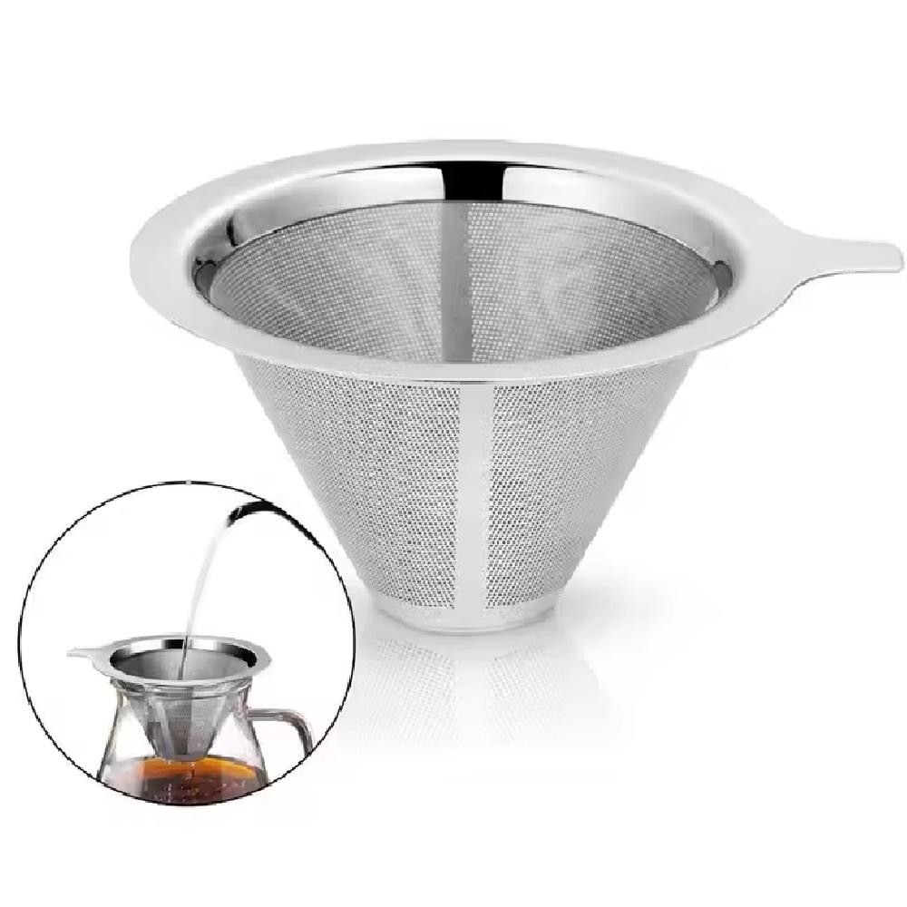 Coador Inox Filtro Cafe Cha Reutilizavel Sem Papel Peneira Mini Luxo