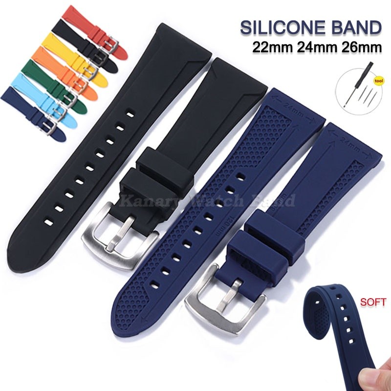 Pulseira De Relógio Universal De Silicone Macio 22mm 24mm 26mm Colorida Esportiva De Borracha À Prova D'água Para Substi