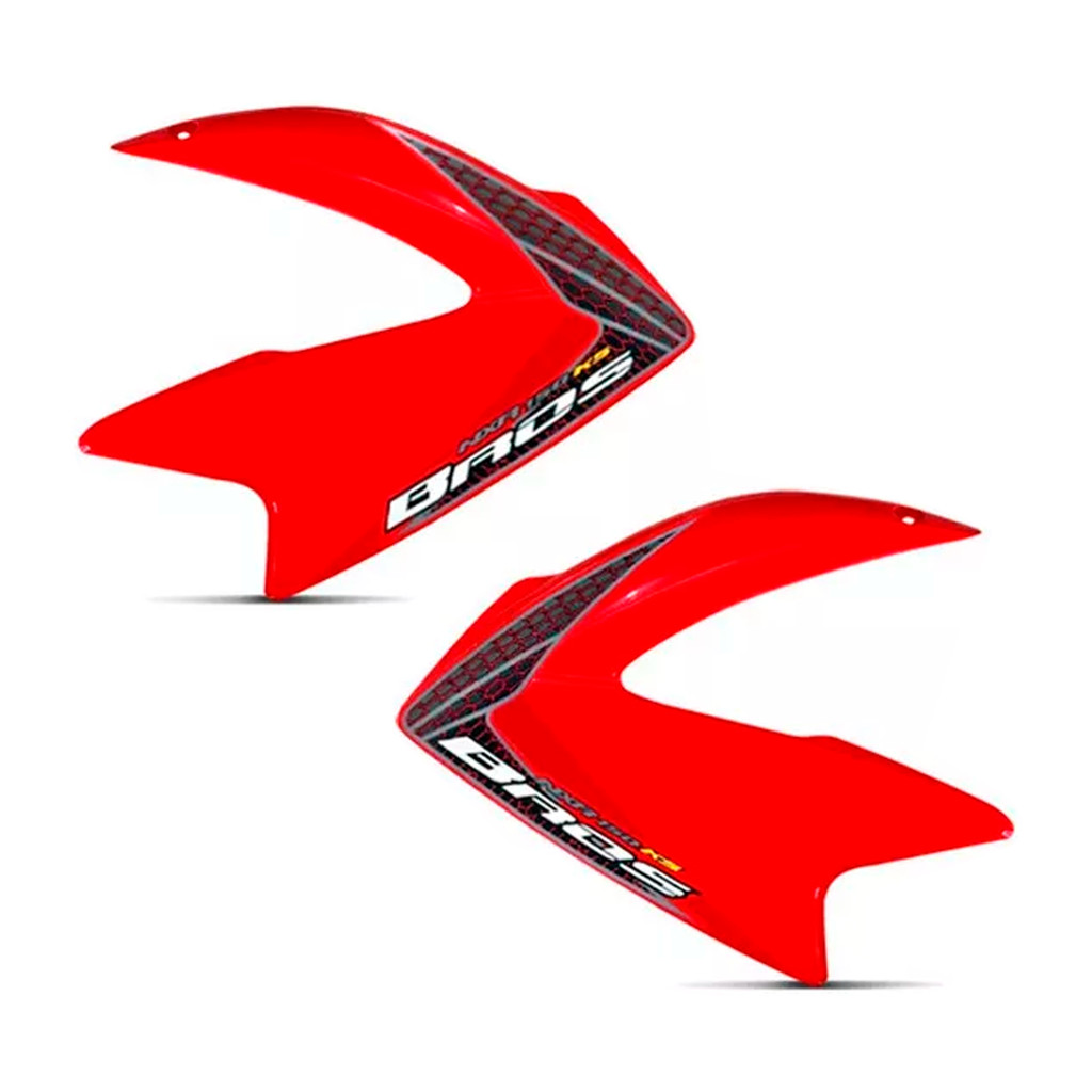 Abas Asas do Tanque Moto Bros 150 2009 à 2012 Vermelha + Adesivos em Oferta na Shopee