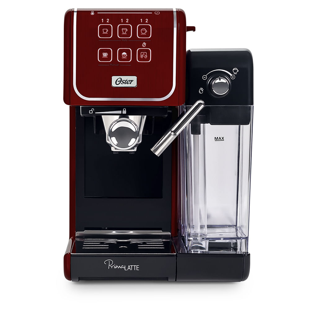 Cafeteira Espresso Oster PrimaLatte Touch Red para Cápsula, Pó e Sachê em Oferta na Shopee