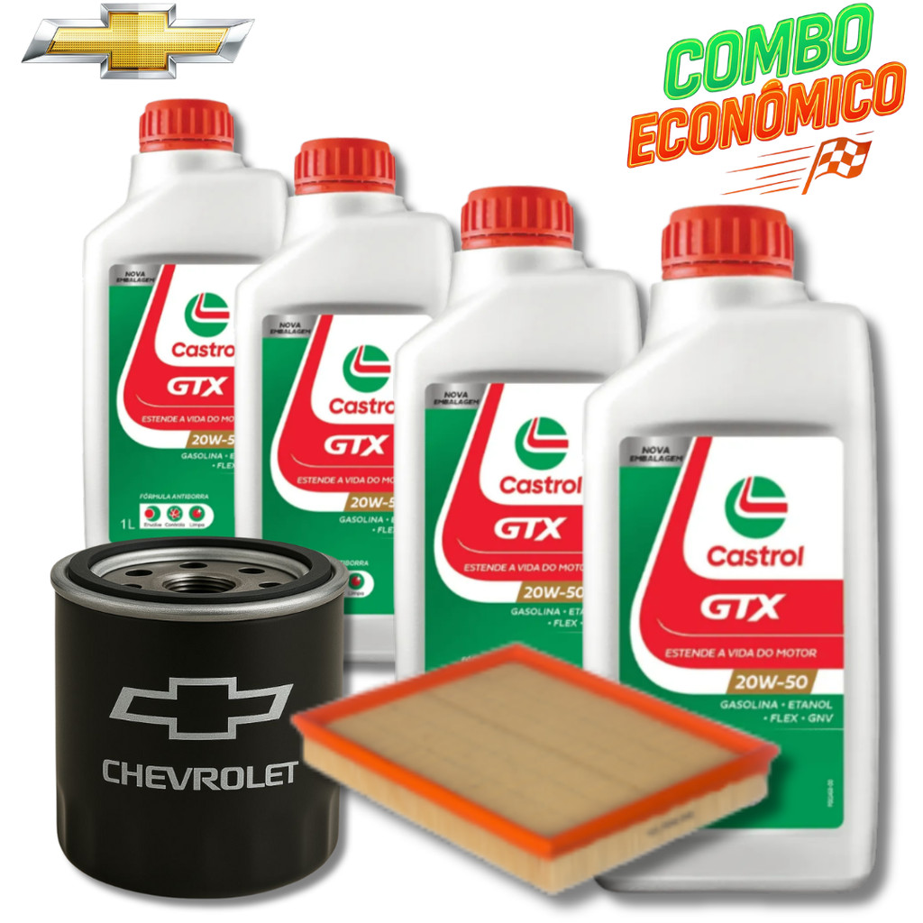 KIT TROCA DE ÓLEO 20W50 CASTROL + FILTROS GM( ASTRA 2.0 2008)