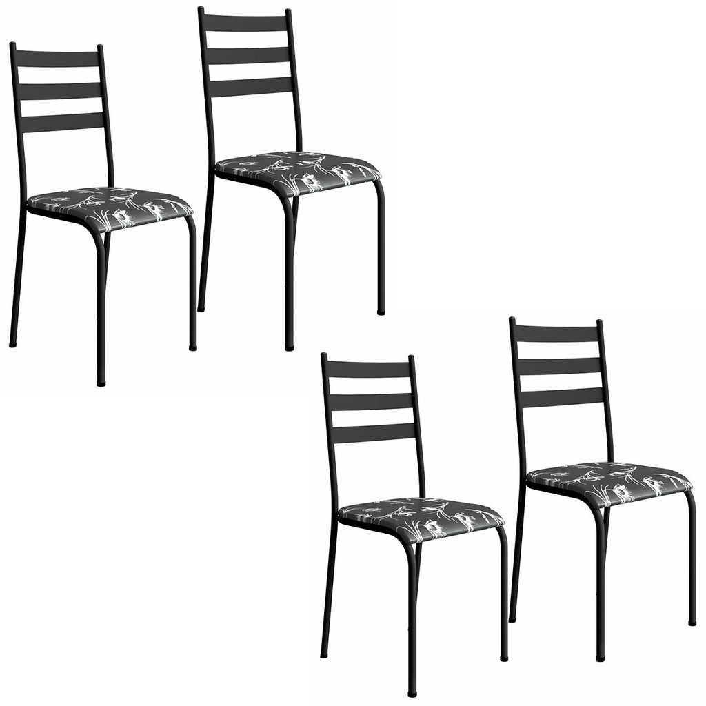 Kit 4 Cadeiras 541 Sala Jantar Cozinha Pés Aço Tubular em Oferta na Shopee