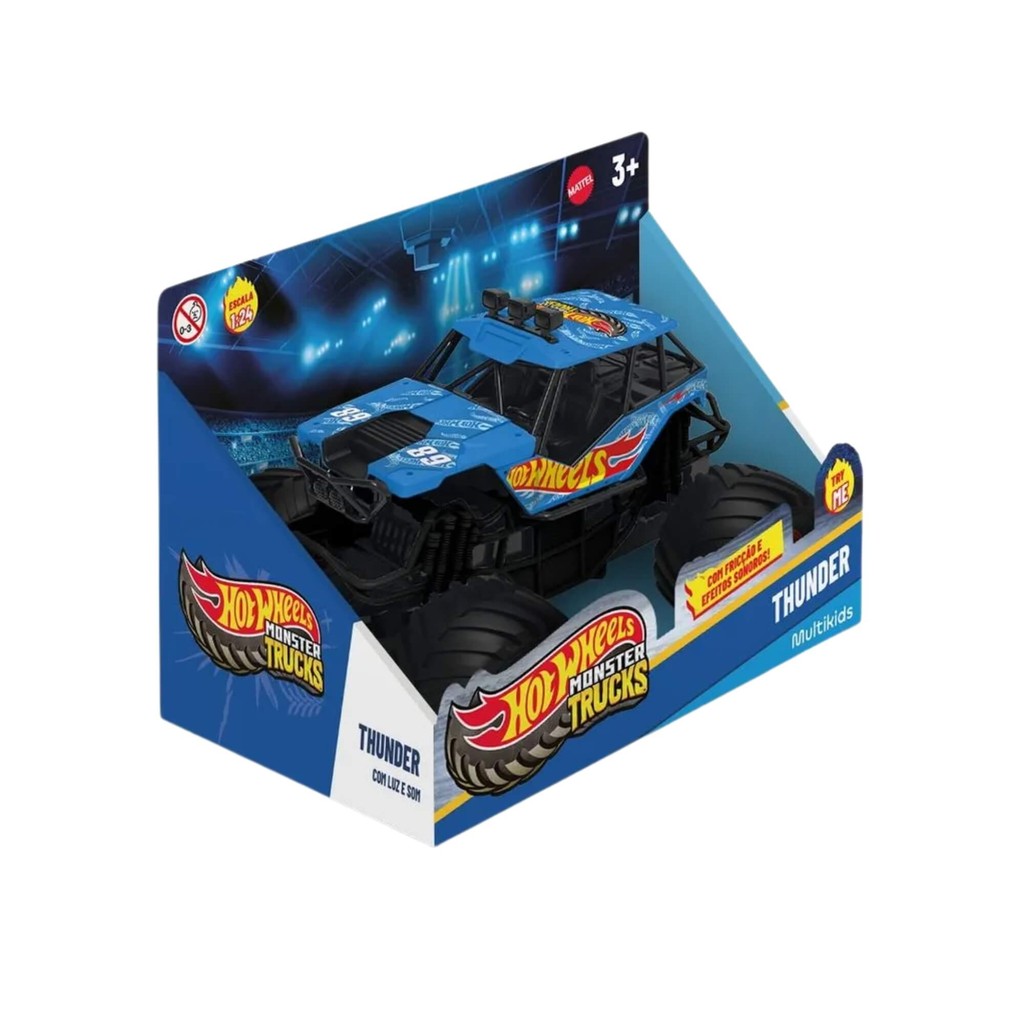 Brinquedo Infantil Caminhão Monstro Hot Wheels Luz e Som Multikids - BR2528 em Oferta na Shopee