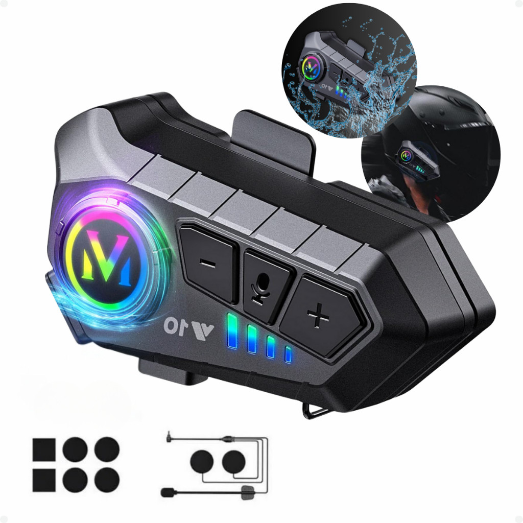 Fone De Ouvido Sem Fio Para Capacete Bluetooth Rgb