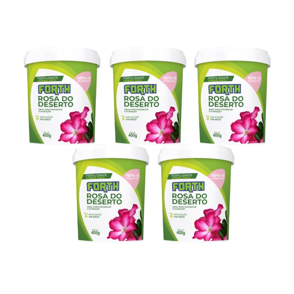 05 Fertilizante Adubo Rosa do Deserto 400g - Forth em Oferta na Shopee