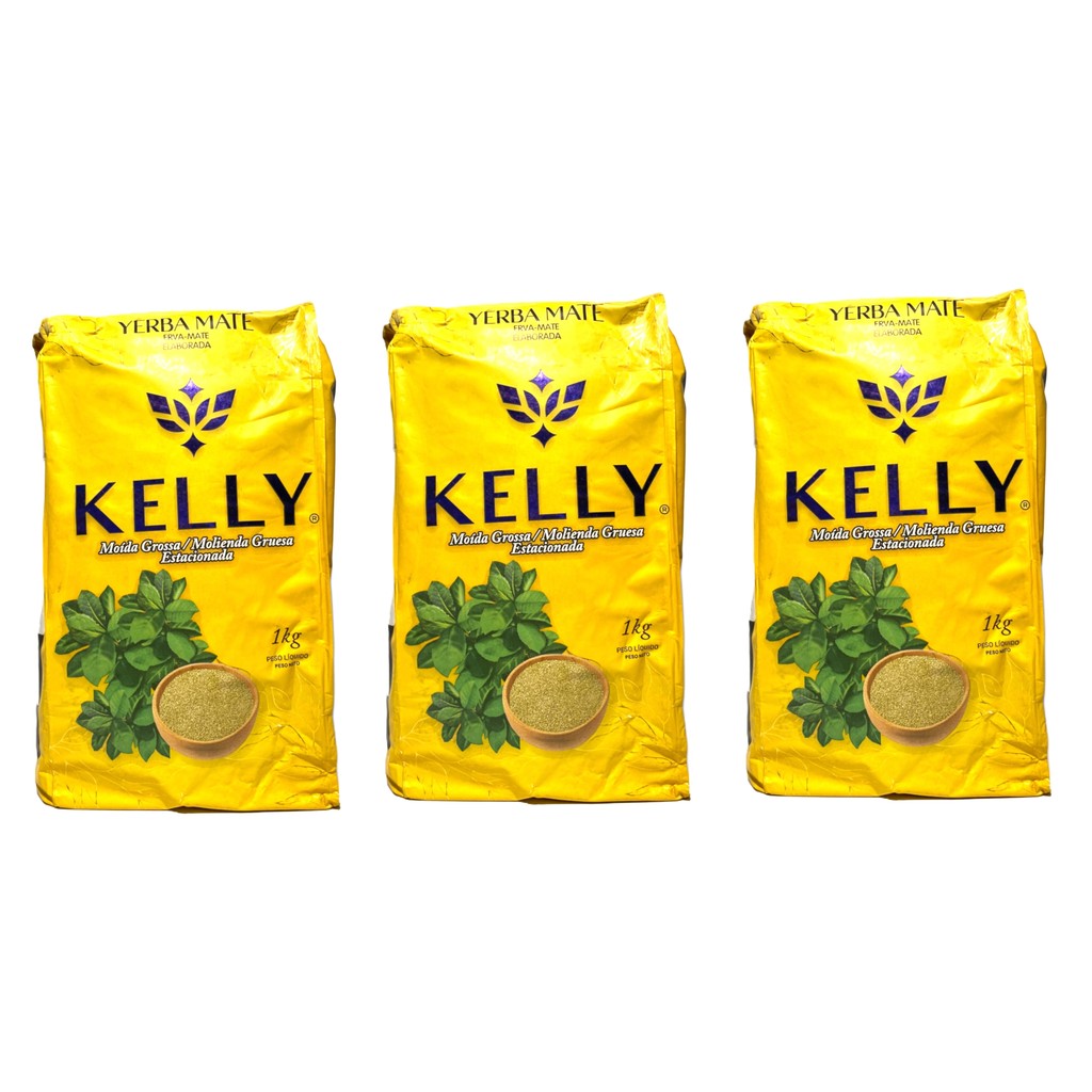 Kit 3 Erva Mate Estacionada Kelly 1Kg Uruguaia