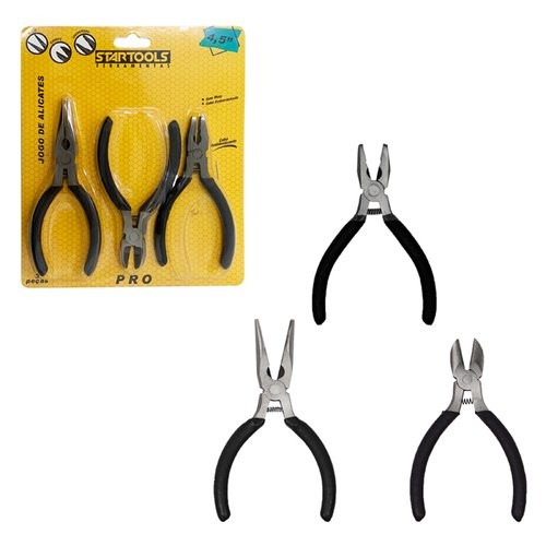 Alicates Mola 45 Polegadas Kit 3 Mini Alicates Ferramenta Precisão Artesanato Eletrônica