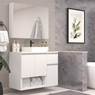 Conjunto de Móveis para Banheiro 80cm Aurora Branco em Oferta na Shopee