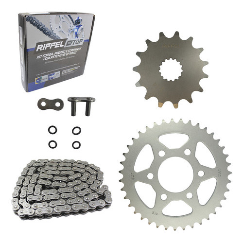 Kit Relação Transmissão Himalayan 411 Scram 411 Com Retentor Cinza-escuro