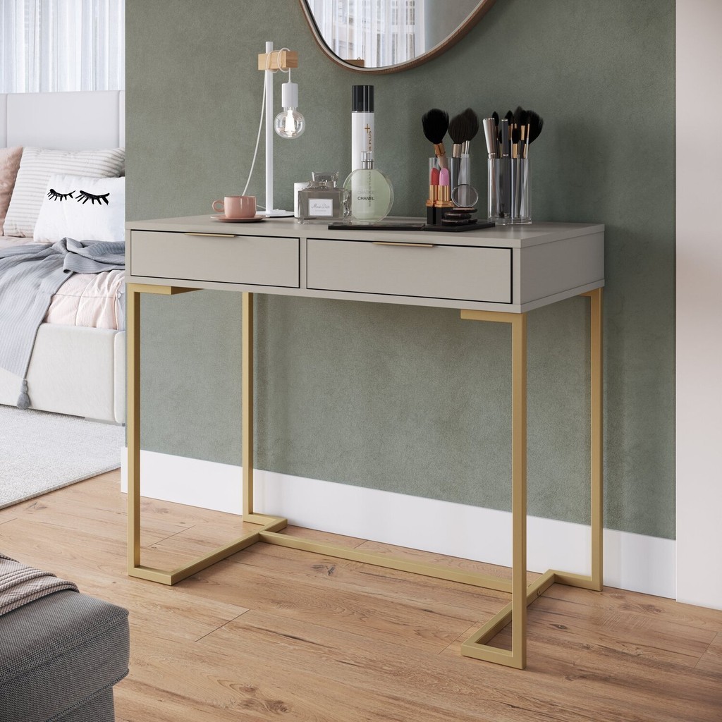 Escrivaninha Penteadeira Estilo Industrial com 2 Gavetas P1039 em Oferta na Shopee