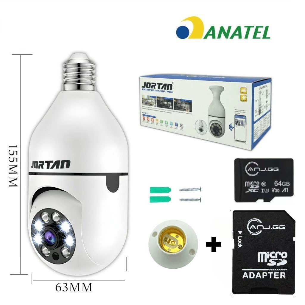 Mini câmera IP sem fio Wi-Fi com visão noturna, microfone e alto-falante, acesso remoto por APP + Cartão de memória