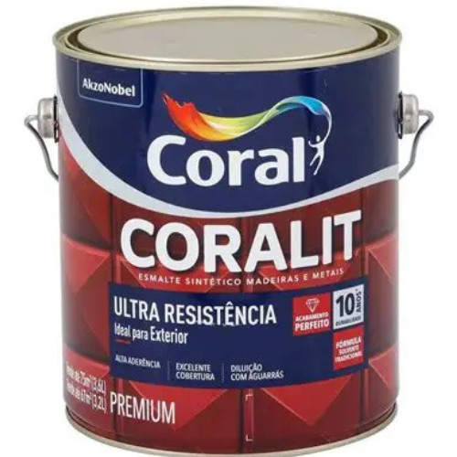 Esmalte Coralit Ultra Resistencia Sint A/b Preto 3,6lts Coral