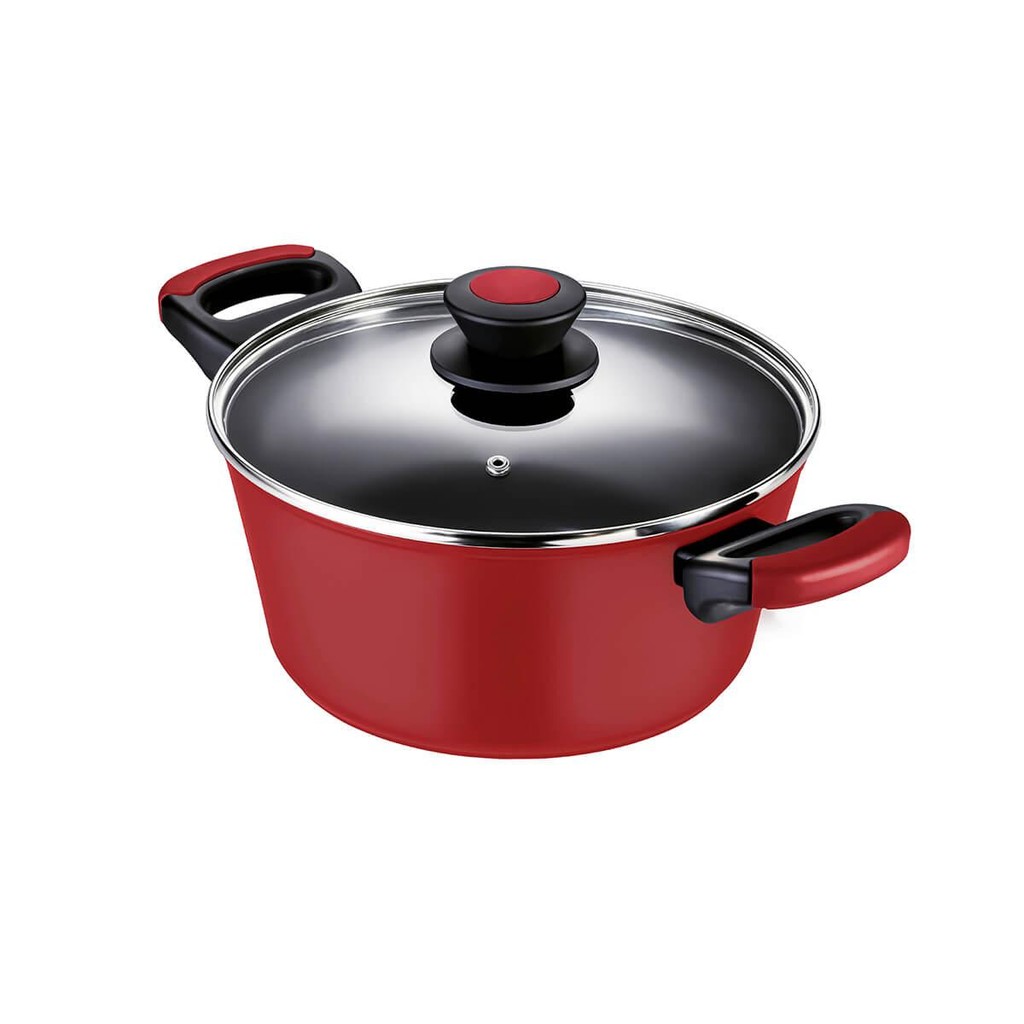Caçarola Antiaderente para Indução 28 Cm Everyday Vermelha em Oferta na Shopee