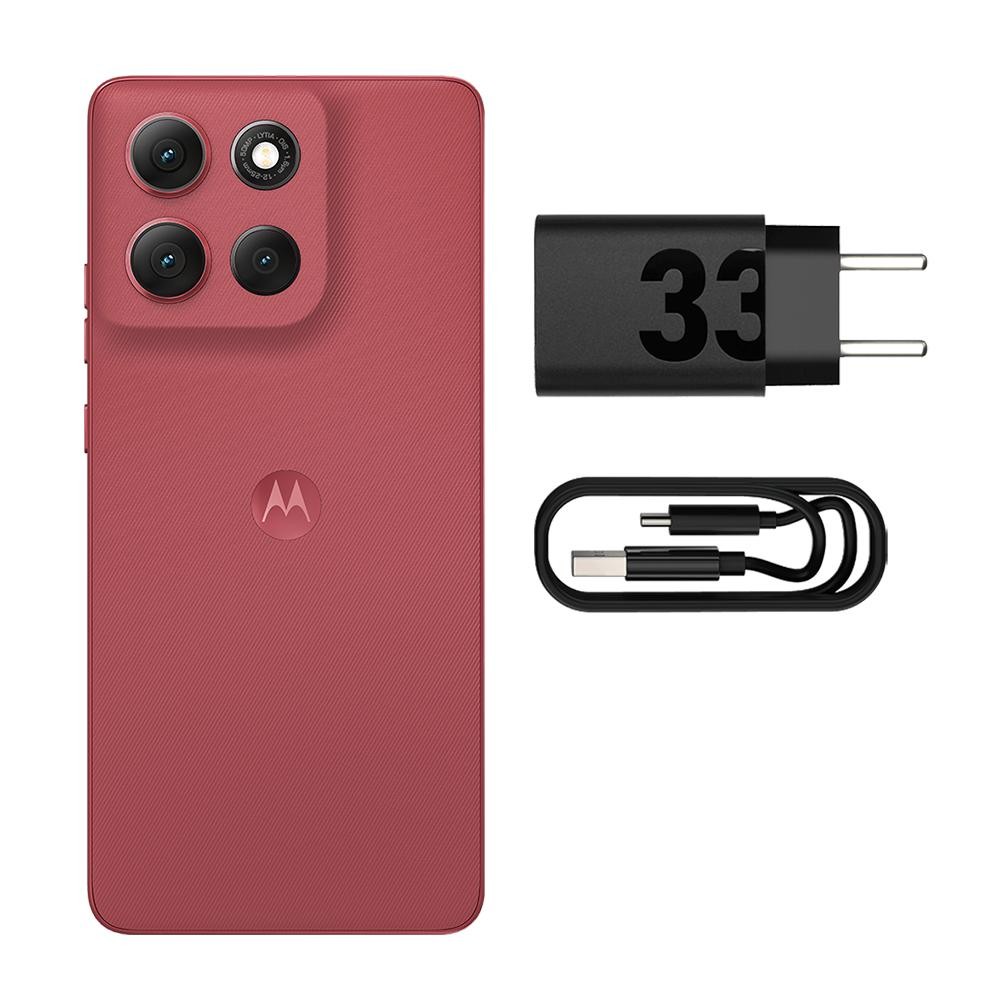 Smartphone Motorola Moto G86 5G 256GB 8GB RAM Câmera Traseira 50MP + 8MP Selfie 32MP 6.7" Vermelho+Ubook Livros Digitais - detalhe