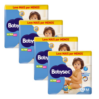 Kit 4x Fralda BabySec Hiper M 62un Ultrasec Galinha Pintadinha – Mais Conforto e Economia Leve Mais Pague Menos
