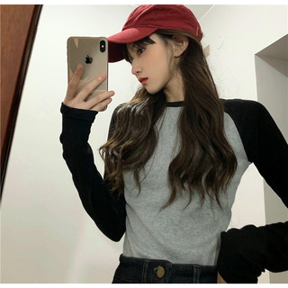 2026 início da primavera novo estilo de manga comprida camiseta feminina solta versão coreana mais magro olhar All-Match