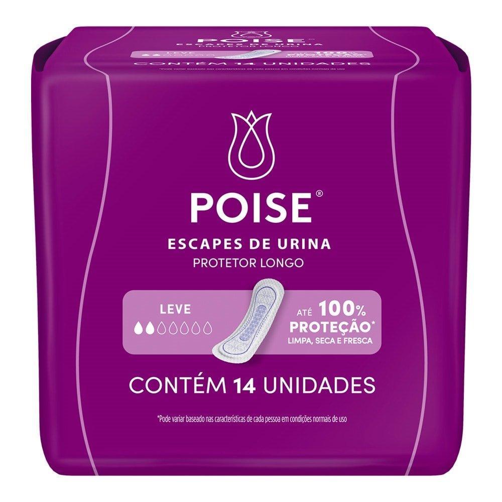 Absorvente Poise Protetor Diário sem Abas para Escape de Urina - Embalagem com 14 Unidades