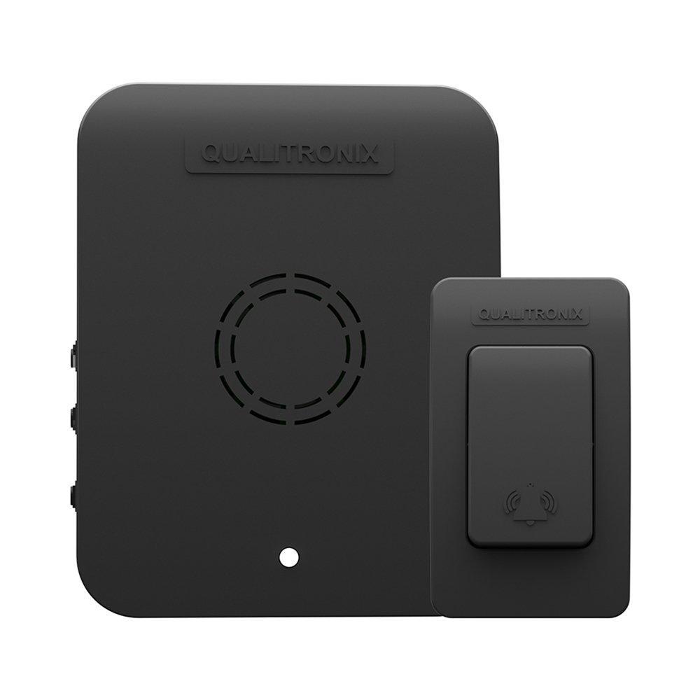 Campainha Eletrônica Qualitronix QC1P - Sem Fio, Longo Alcance, Preto, Bivolt