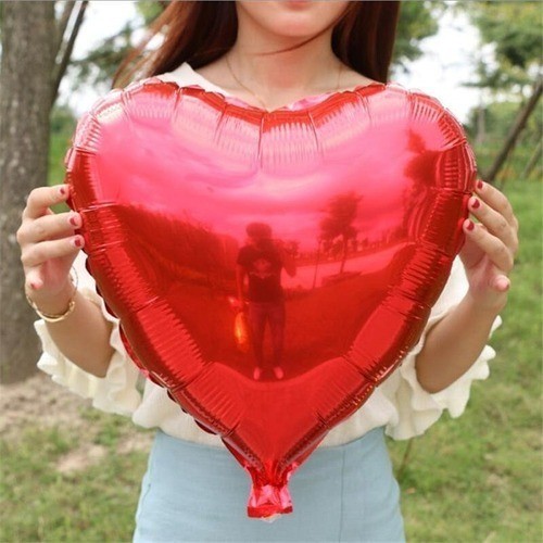 50 balão coração metalizado decoração dia das mães namorados 25cm — imagem 2 de 2