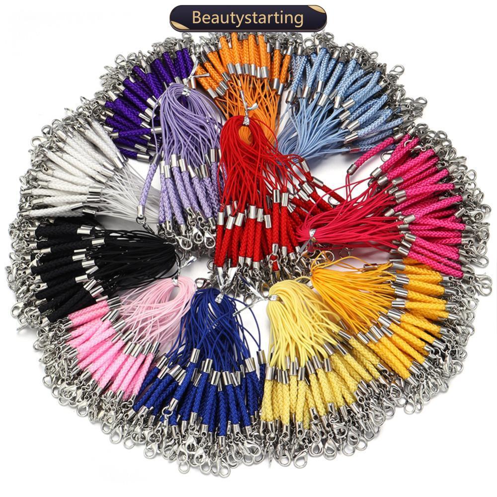 BEAUTYSTARTING 10 Peças Cordão Trançado De Nylon Com Fecho Lagosta Para Chaveiro Corrente De Telefone Faça Você Mesmo De